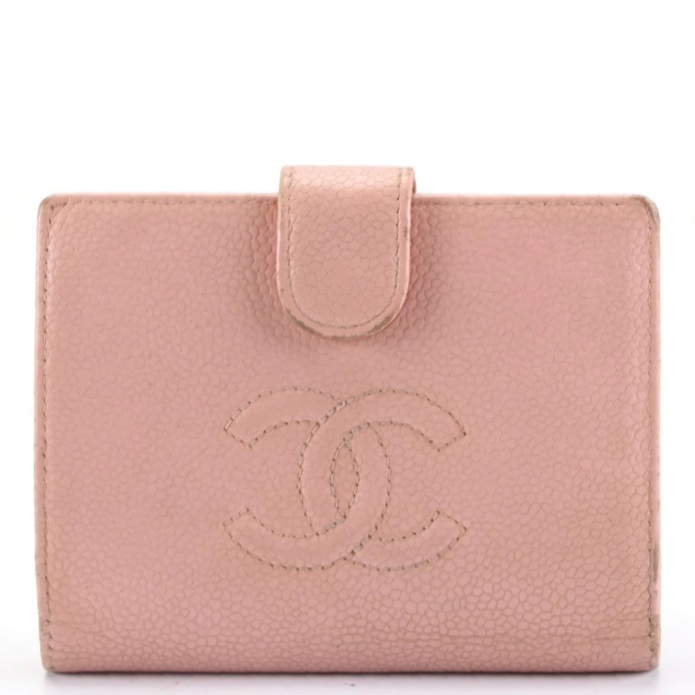Chanel Caviar leather wallet pink